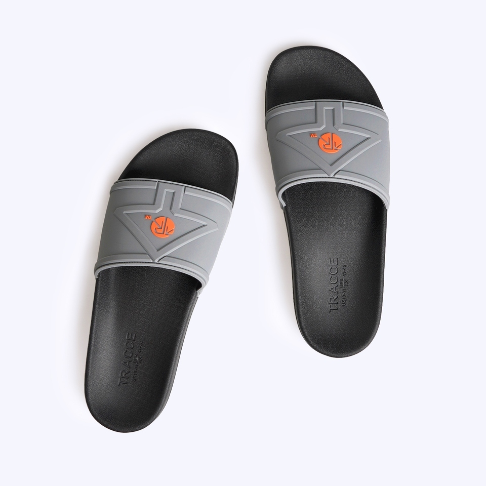 Everbest TRACCE STEDI Sandal Plat Pria Black & Grey