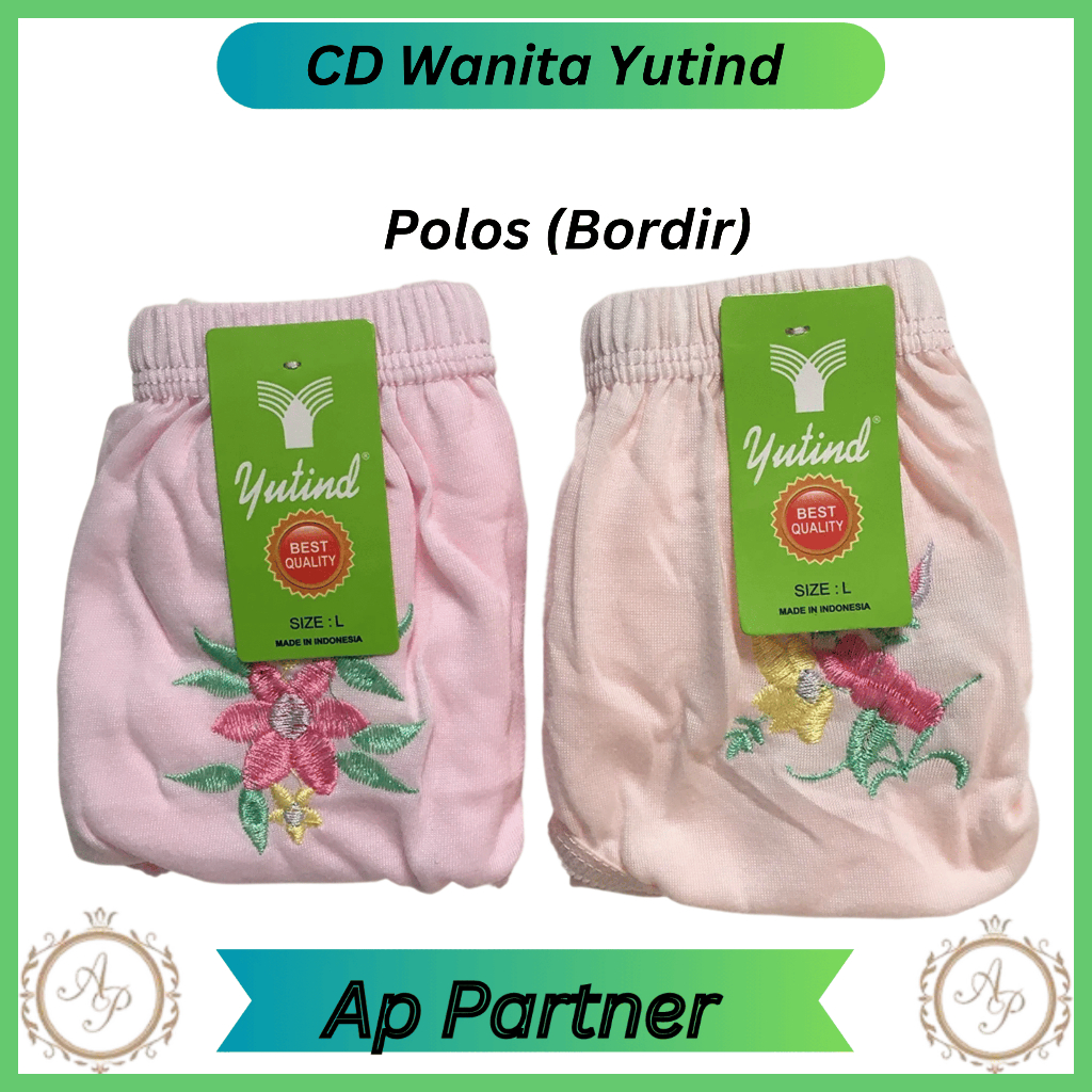 3 Pcs CD Celana Dalam Wanita Dewas Jumbo Bahan Katun Motif Merk YUTIND Ukuran M L XL XXL