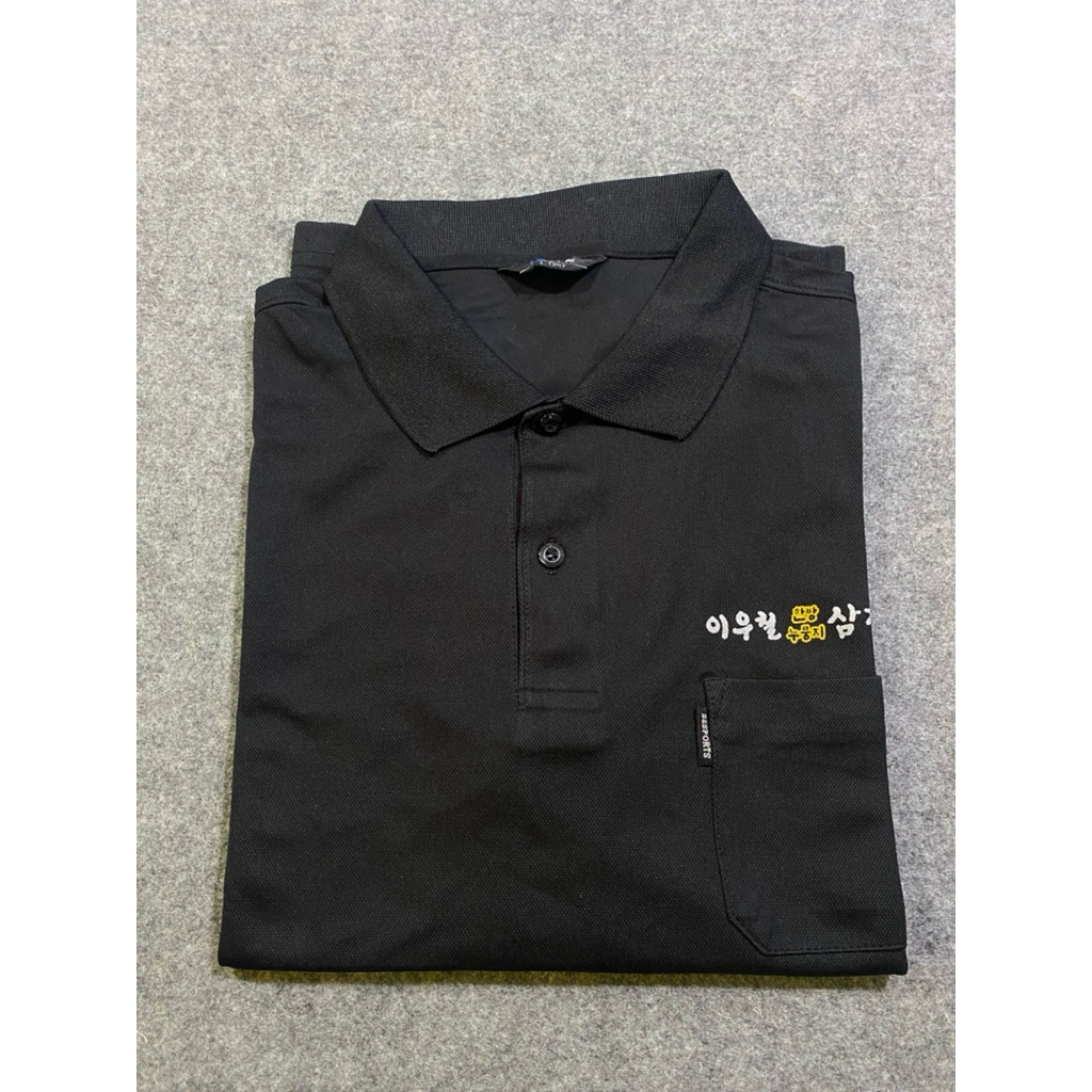 BAJU KAOS KERAH DRYFIT FGS HITAM SIZE M