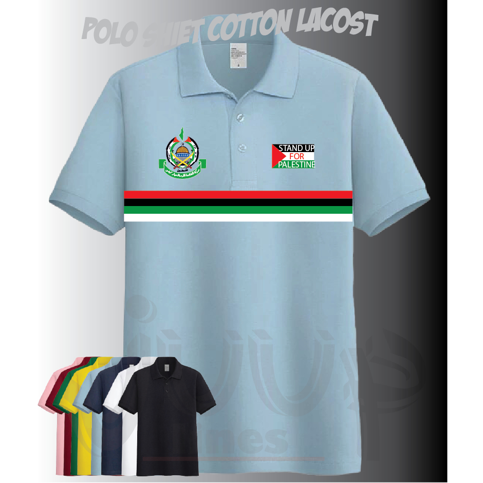 KAOS POLO BAJU POLO PRIA DAN WANITA FREE PALESTINE PALESTINA