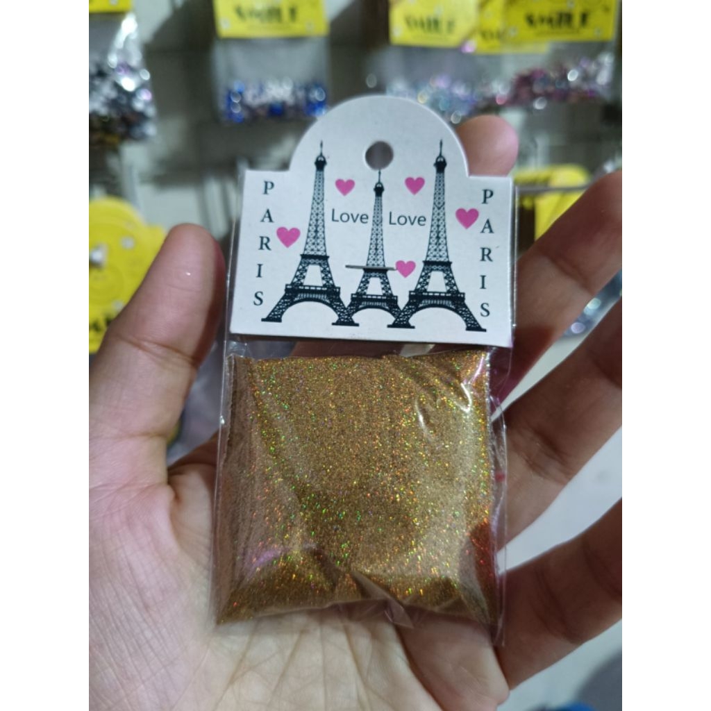 Glitter snow hologram gold