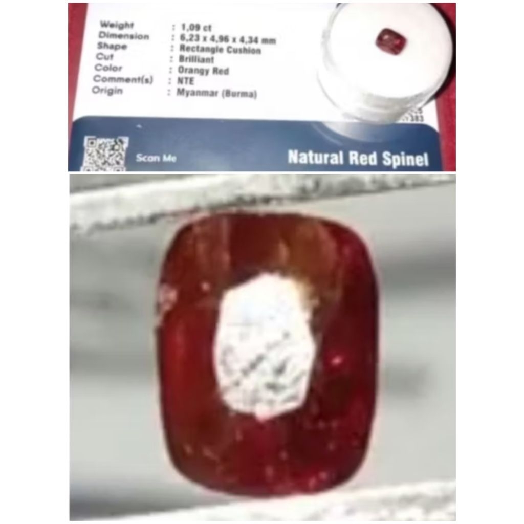 Natural Red Spinel + Memo, Kode A26