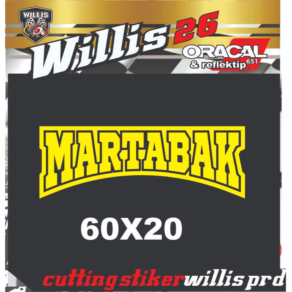 Sticker Cutting TULISAN MARTABAK,Untuk nama jualan di grobak & etalaseu