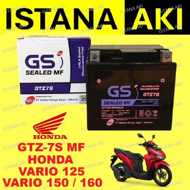Aki Motor Honda Vario 125 Vario 150 Vario 160 GTZ7S Aki Kering Accu Kering MF