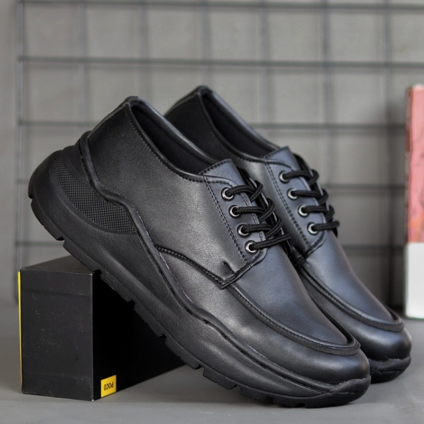 PARIDIE SPARTA Sepatu Pantofel Formal Hitam Pria Kulit Faux Oxford Pansus Loafers Casual Kerja Sekol