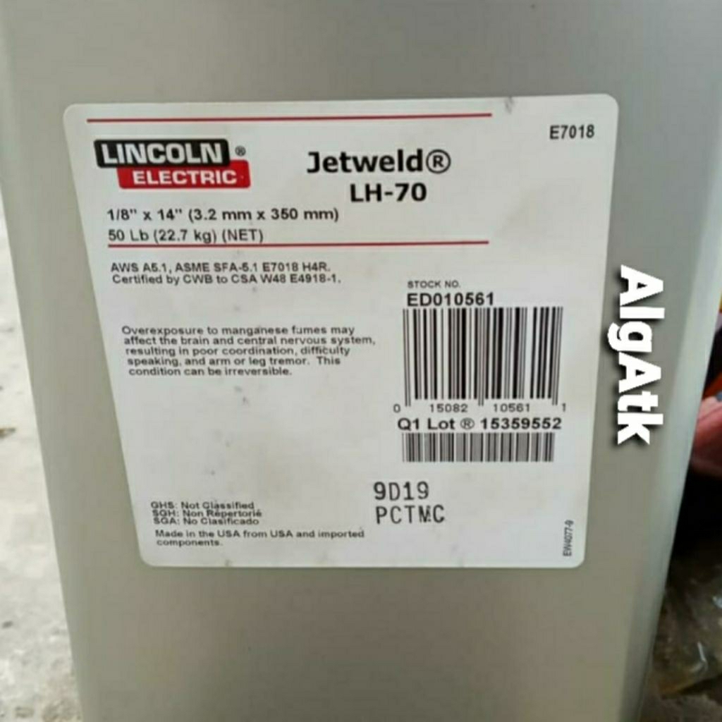 kawat las lincoln electric 50 Lb 3.2mm x 350mm LH70