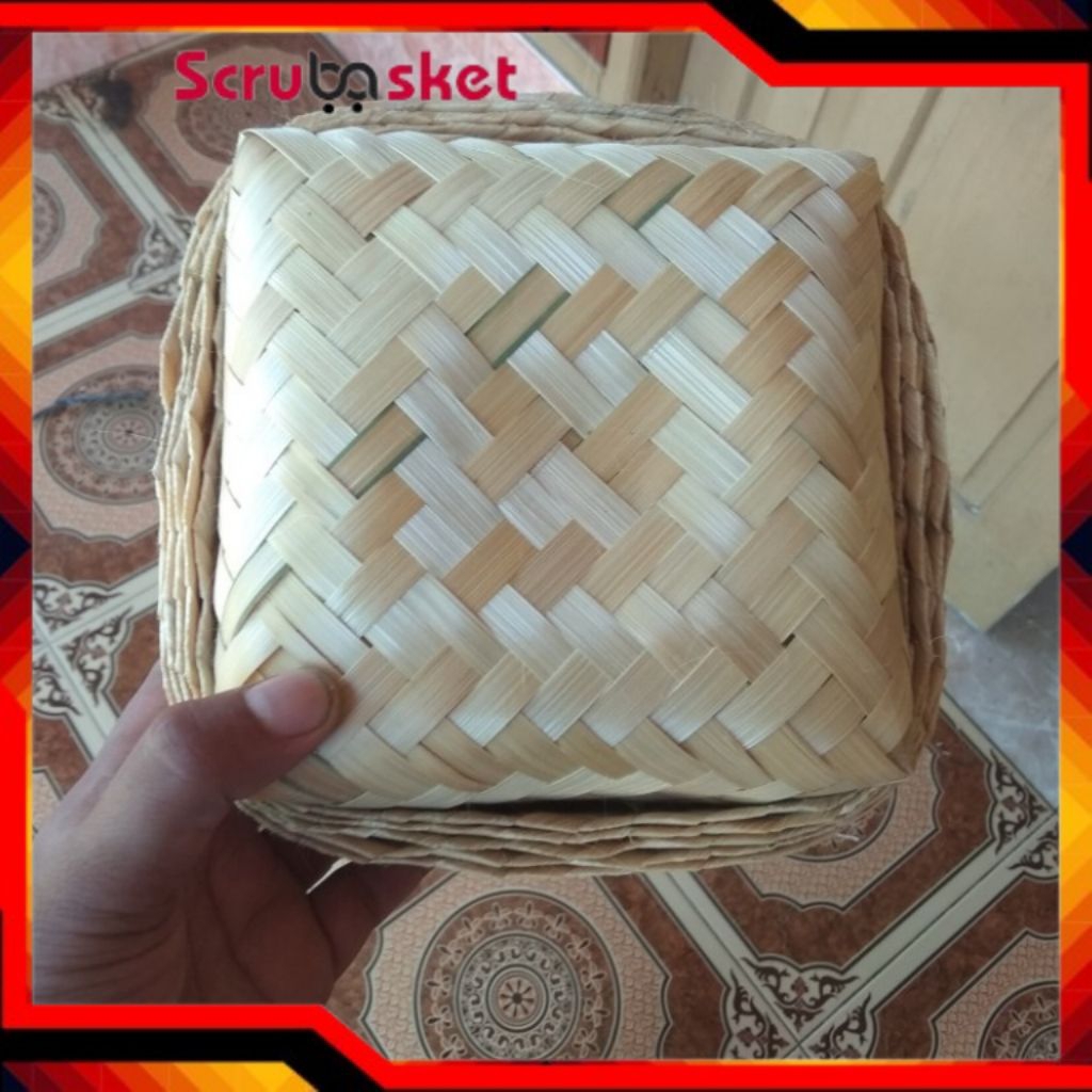 Besek Bambu Natural Ukuran 16x16 cm Grosir Termurah | Besek bambu biasa 16x16 cm sepasang