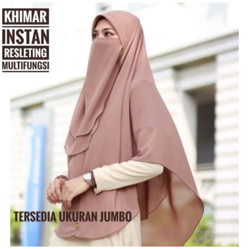 READY STOK LANGSUNG KIRIM HIJAB SET CADAR KHIMAR JUMBO JILBAB INSTAN VIRAL FREE CADAR DUA LAYER