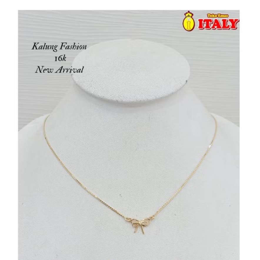 kalung emas tua variasi liontin pita