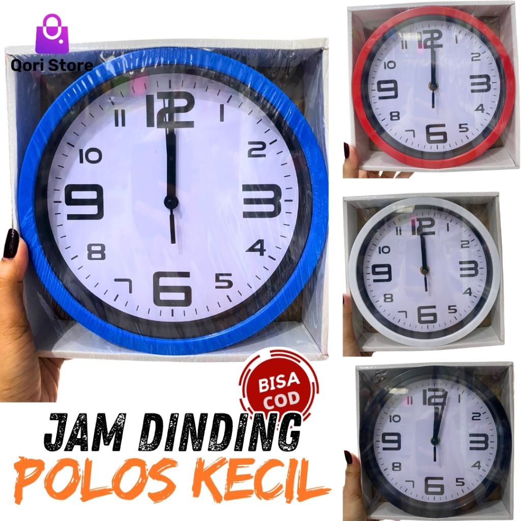 Qori Store - Jam Dinding Polos Kecil / Jam Dinding Polos / Jam Dinding Analog / Jam Dinding Analog
