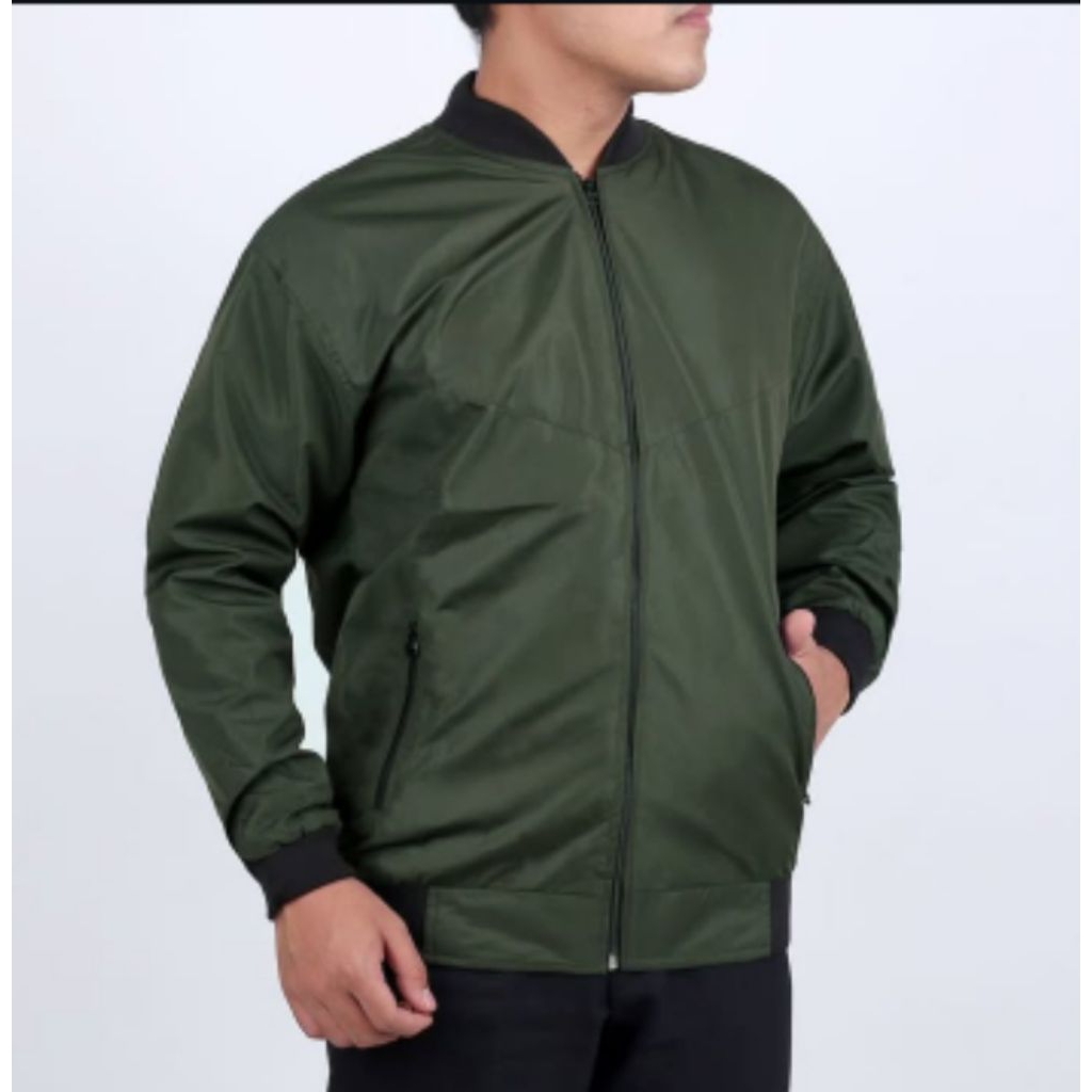 JAKET PARASUT BOMBER POLOS PREMIUM / JAKET BOMBER PRIA / JAKET BOMBER TEBAL