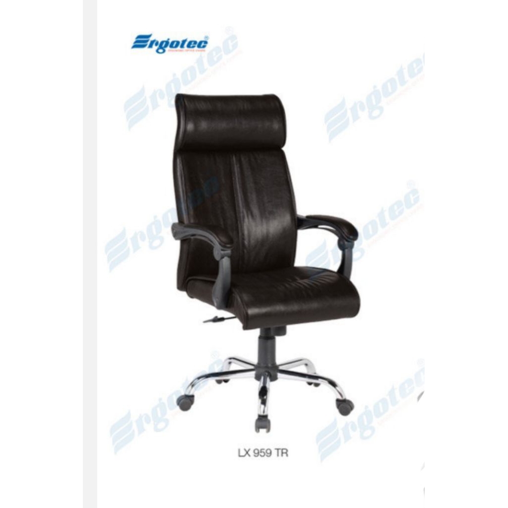 Kursi kerja direktur kursi kantor Ergotec LX 959 TRL black Leather ( kulit asli ) gratis ongkir Jaka