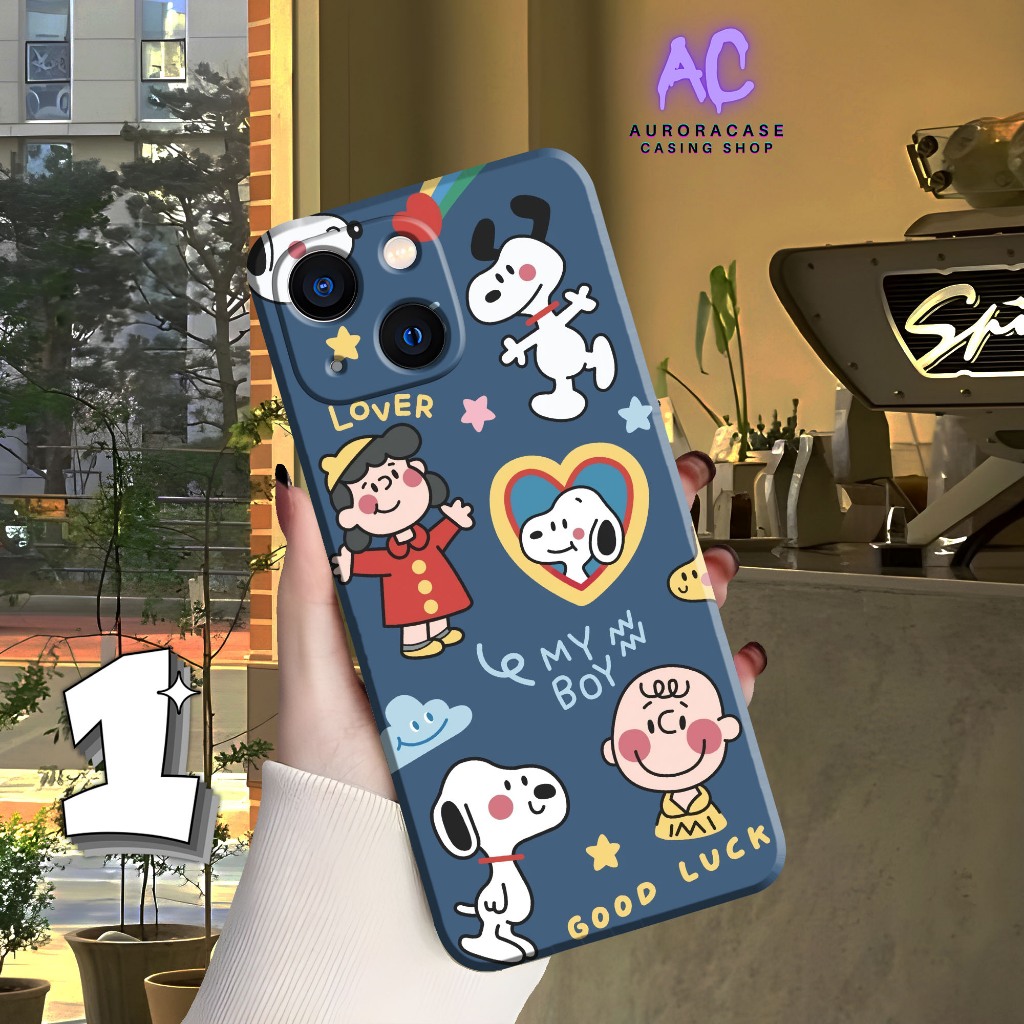 Case Motif Iphone 13 12 11 XR XS X 7+ 8+ Gambar Snoopy Lucu Kekinian