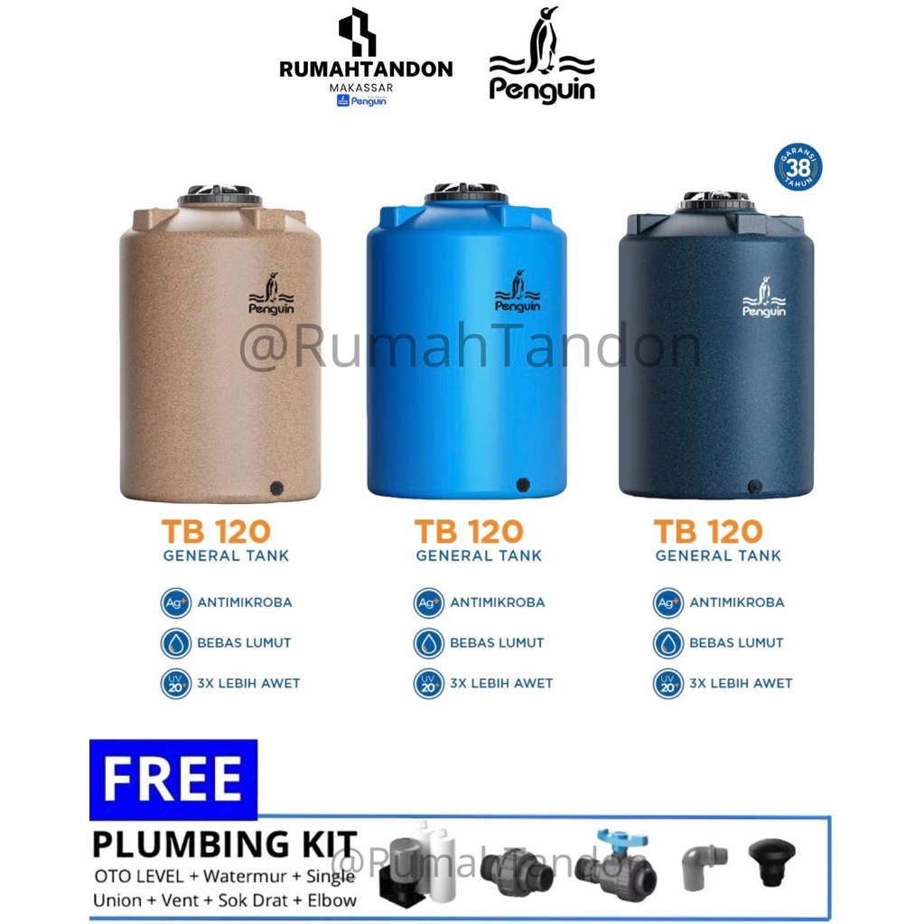 Tangki Penguin / Toren air / Tandon air ukuran 1200 liter (TB 120) Penguin