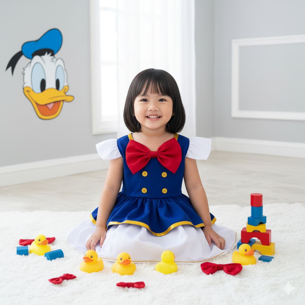 BAJU DONALD DUCK KOSTUM BEBEK CEWEK ANAK BAYI BABY NEWBORN BAJUNIK
