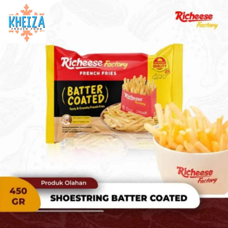 RICHEESE Kentang Beku Batter Coated - Potato Shoestring Butter Coated 450 Gr Gurih - Kheiza Frozen
