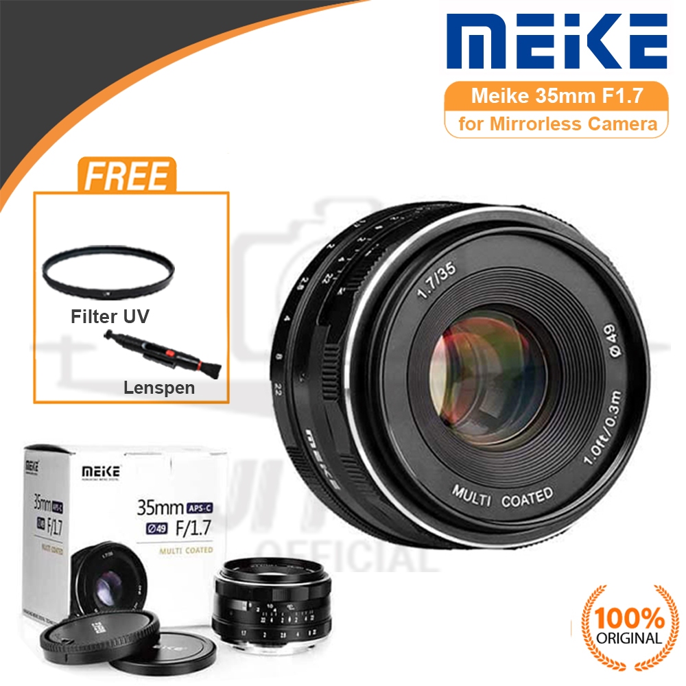 Lensa Meike 35mm F1.7 Lens for Sony E APS-C Mirrorless Camera