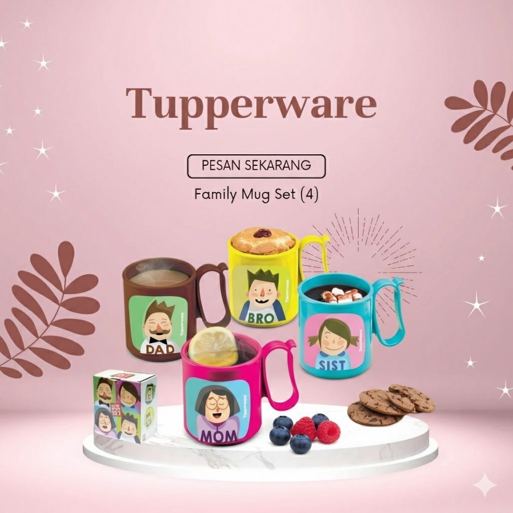 FAMILY MUG SET (4) - GELAS TUPPERWARE