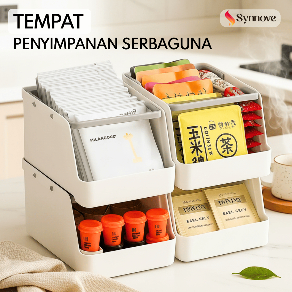 Rak Kopi Sachet Minimalis Tempat Bumbu Sachet Dapur Keranjang Snack Tempat Teh Rak Minuman
