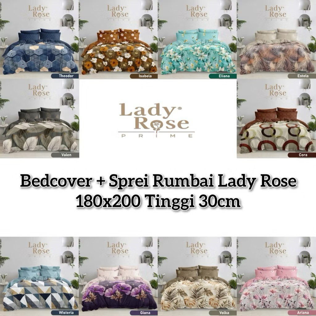 Bed Cover Lady Rose King 180x200