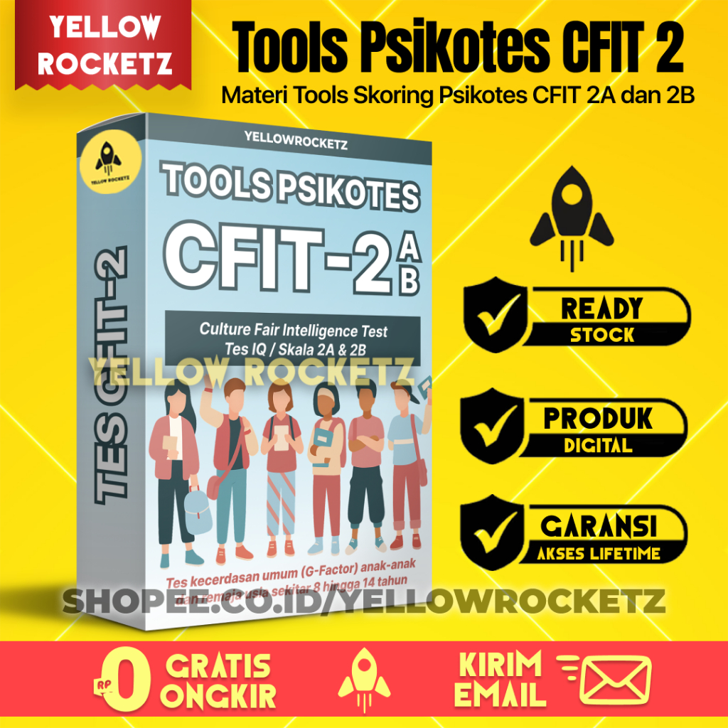 TOOLS PSIKOTES CFIT 2A & 2B - Tes Psikologi Anak dan Remaja -  Program Pengukur Kecerdasan IQ Test
