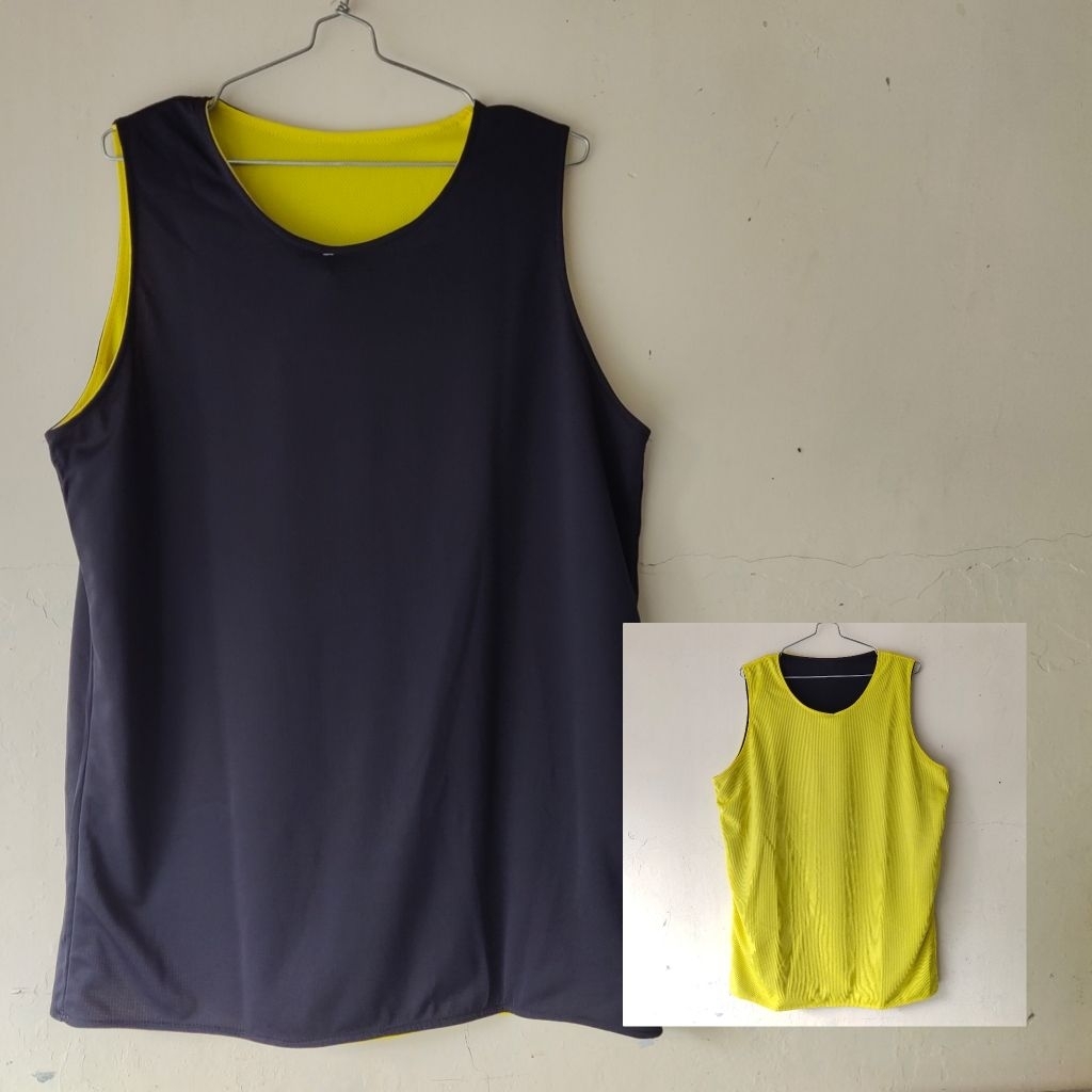 Jersey Basket Atasan Polos Hitam Kuning