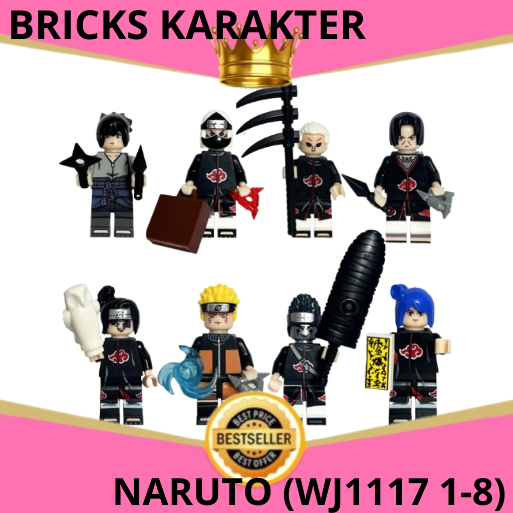 BRICKS KARAKTER NARUTO BLOK BANGUNAN MAINAN MINI BONEKA SOSOK BANGUNAN MAINAN ANAK HADIAH ULANG TAHU