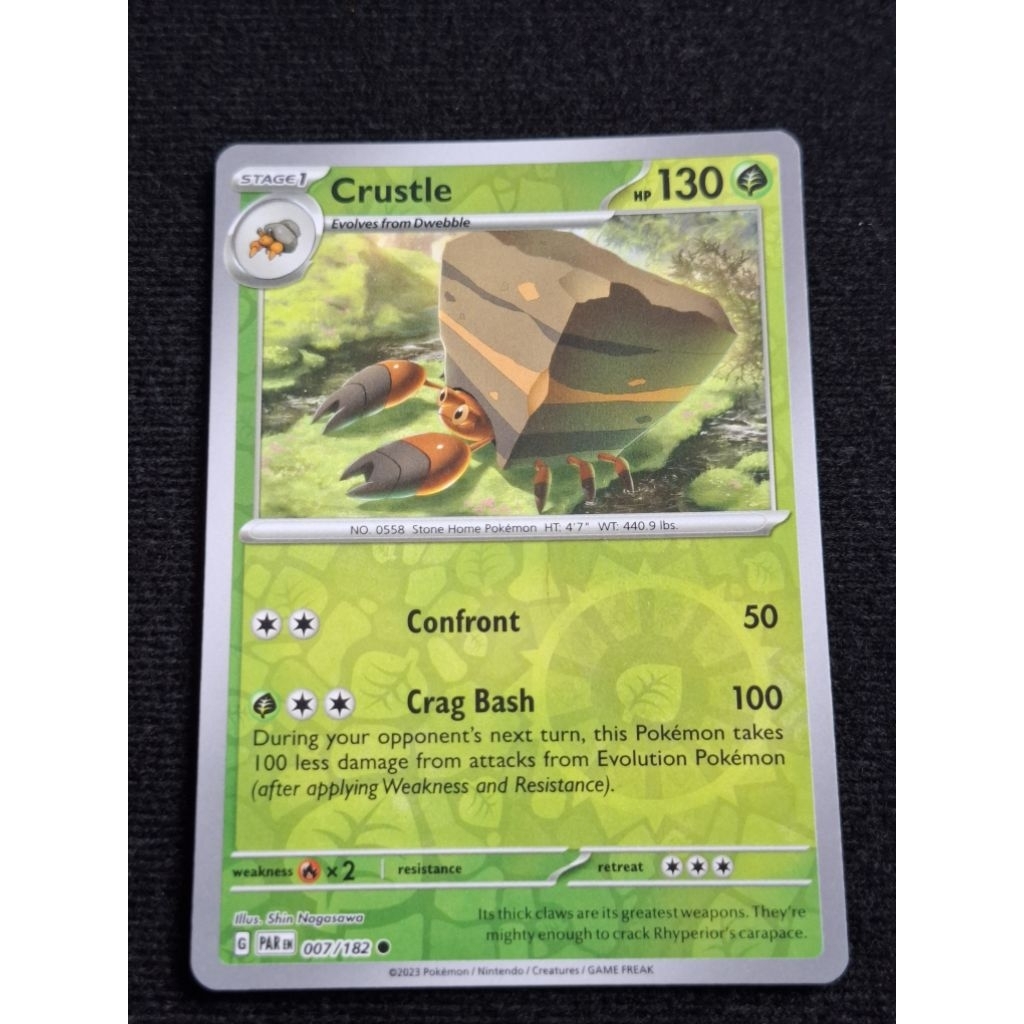 kartu pokemon original holo reverse Crustle PAR 007/182