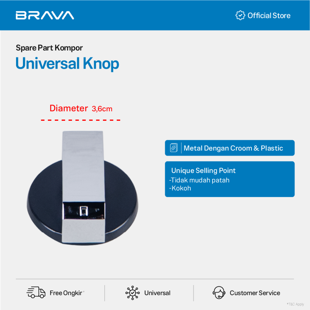 BRAVA UNIVERSAL KNOB KOMPOR GAS PORTABLE / KOMPOR GAS TANAM / FREE STANDING COOKER ​