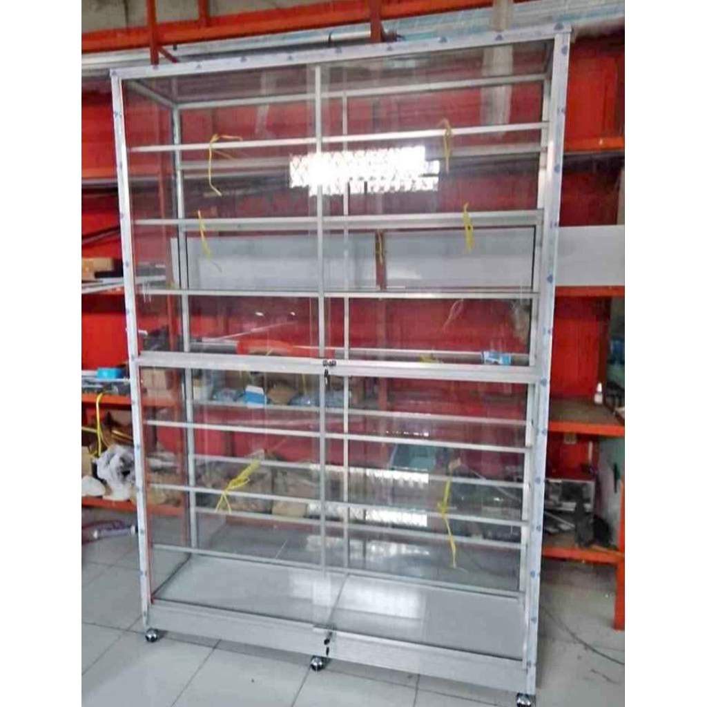 (Khusus pengiriman daerah Karawang, Purwakarta dan Subang Jawa Barat) Etalase Panjang 1,5 Meter Ting