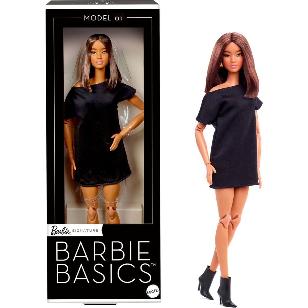 Barbie Basics Model 01 Doll Brunette LBD Swappable Head