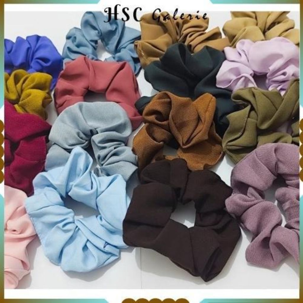 HSC Scrunchie Ikat Rambut Tali Kuncir Rambut Cepol Hijab Elastis Wanita
