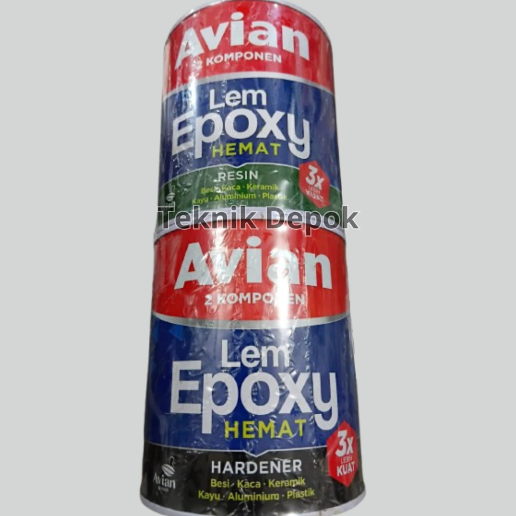 Lem Epoxy Avian 2 Komponen Resin 800 Gram dan Harderner 800 Gram Dempul Pekerat Besi Aluminium Kayu 