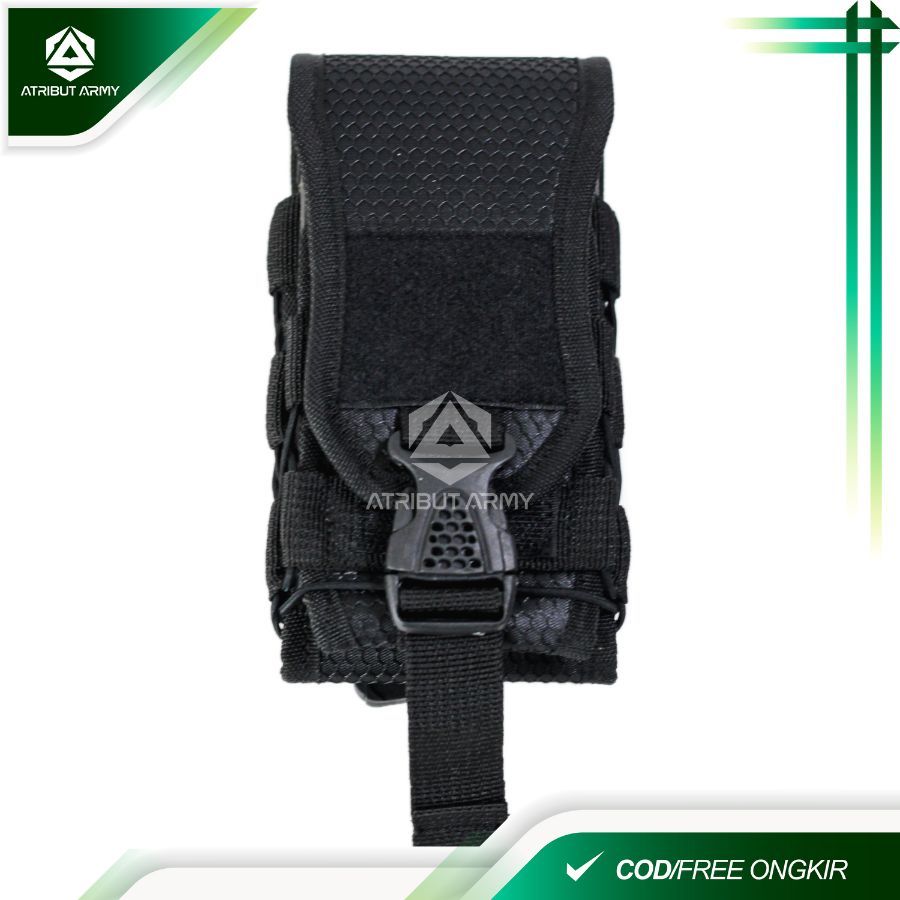 Tempat Sarung HP Motif Jaring Double Slot Security Satpam Bahan Kanvas Tempat Hp Pouch Pria Kanvas T