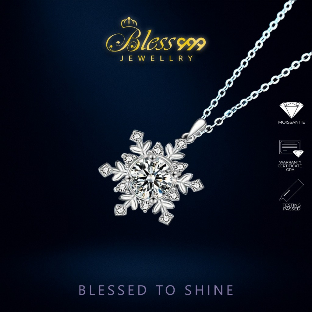 Kalung / Necklaces Snow Drop Moissanite Sertifikat GRA original