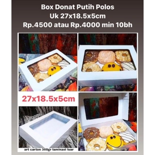 Box Donat Putih 27x18.5x5cm