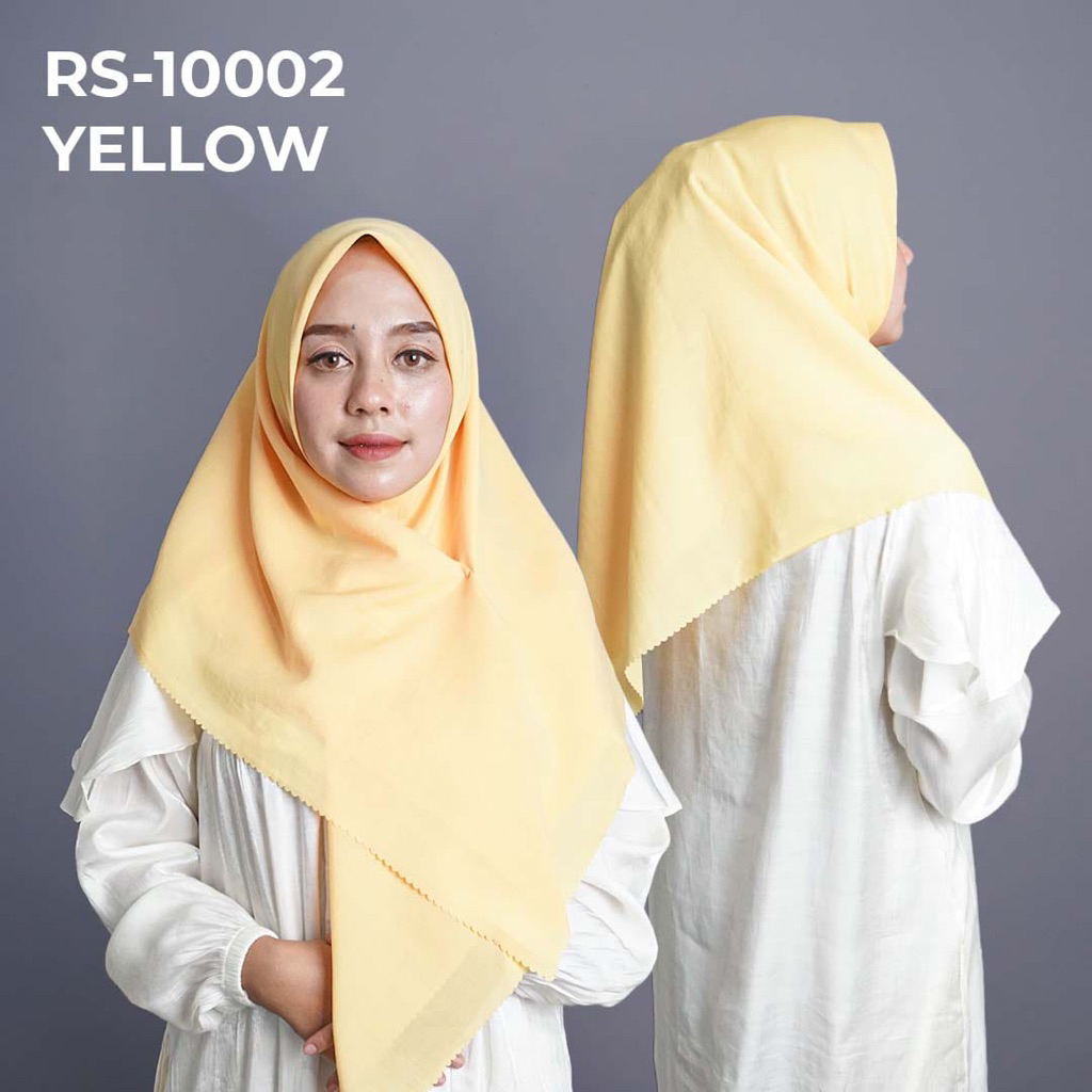 hanny hijab polos 110 x 110 warna kuning segi empat