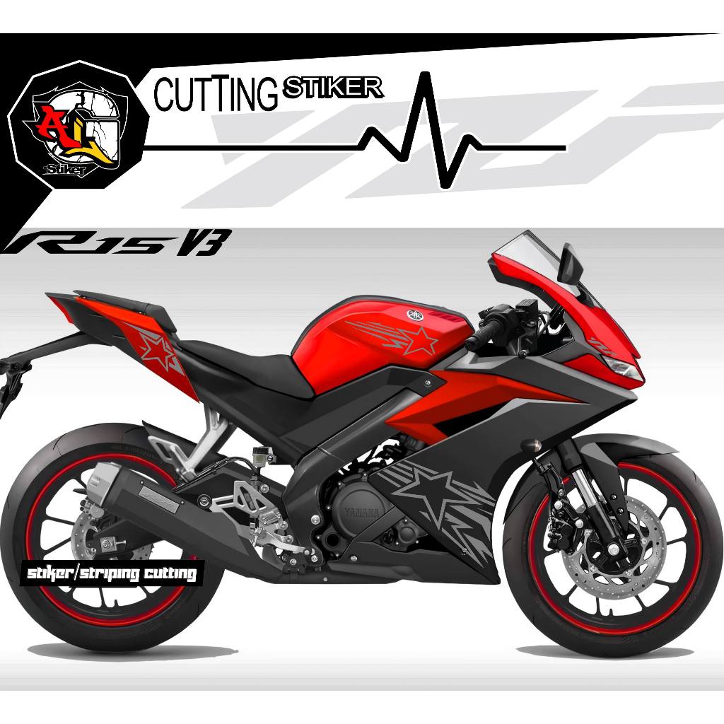 CUTTING STICKER R15 V3/SRIPING YZF/R03/STIKER MOTOR/STRIPING MOTOR/VARIASI STIKER R15 V3/CATTING R15
