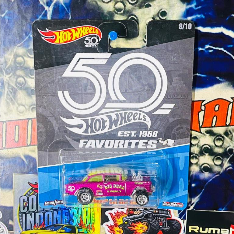 Hot Wheels 55 Chevy Bel Air Gasser 50th Anniversary Ban Karet