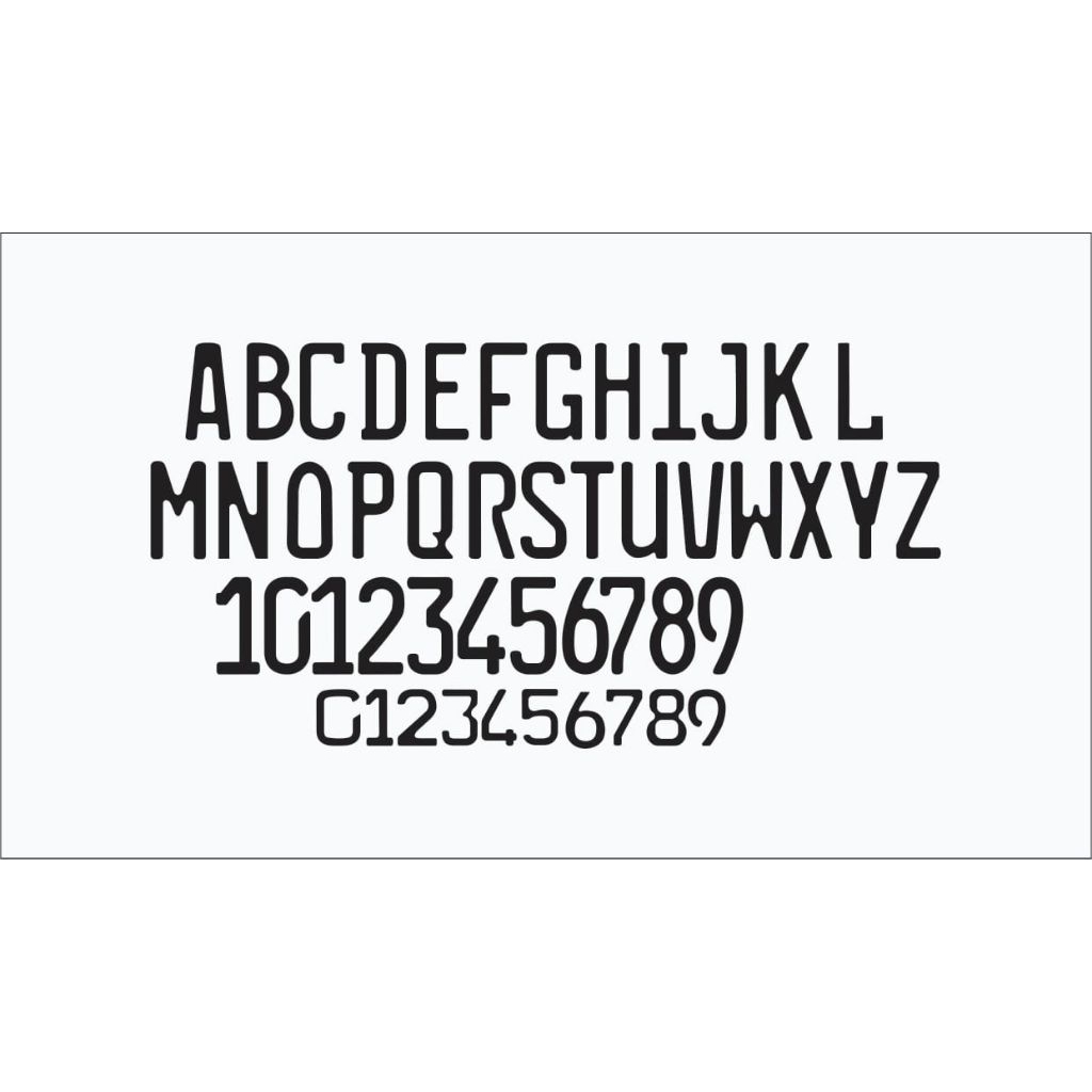 cutting sticker angka dan huruf plat nomor motor font baru