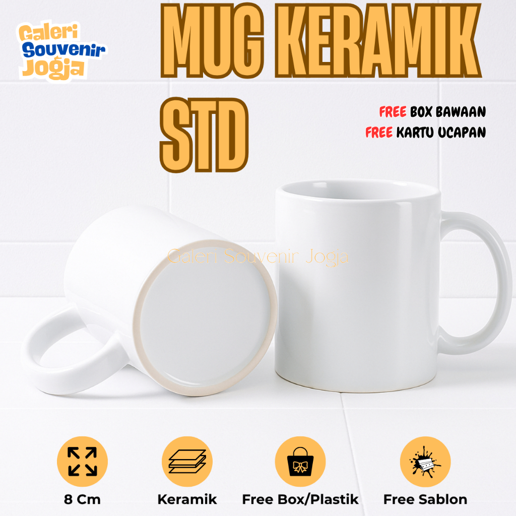 MUG Keramik Custom | Mug Free Custom | Mug Keramik | Mug Satuan | Mug FREE SABLON