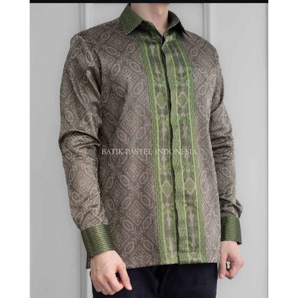 Kemeja lengan panjang, kemeja tenun baron, kemeja songket baron