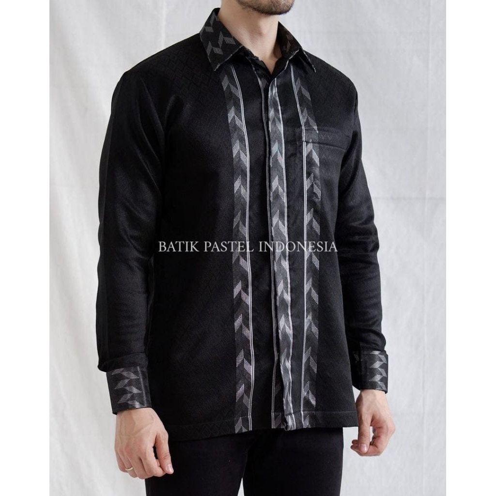 Kemeja lengan panjang, kemeja tenun baron, kemeja songket baron