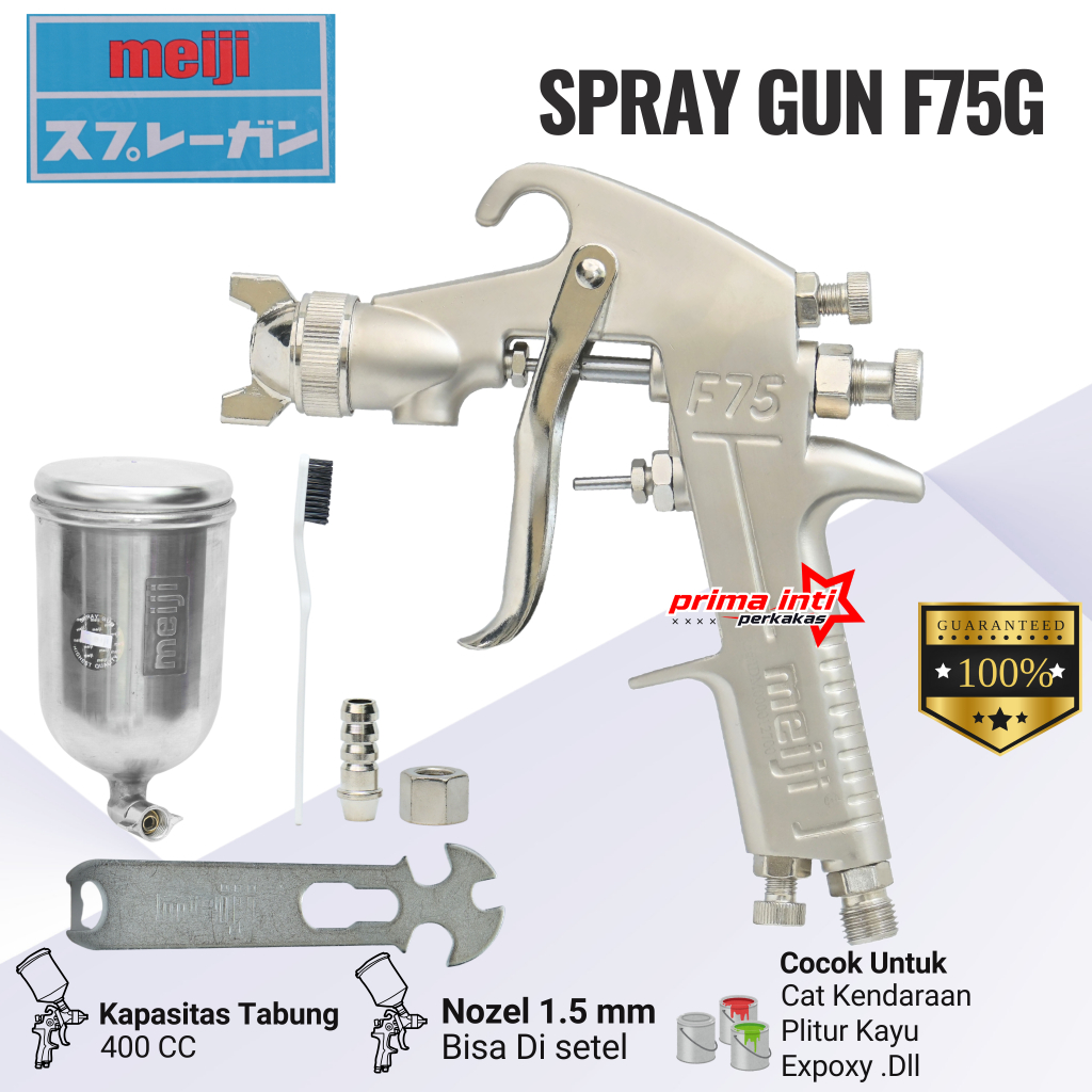 Meiji Spray Gun F-75 | Alat Semprot Cat Mobil Kayu Besi | Spet Cat Meiji F75 Kualitas Jepang