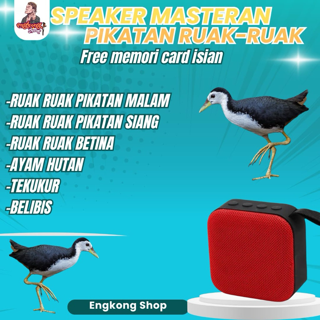 SPEAKER MASTERAN PIKAT BURUNG RUAK RUAK DENGAN MP3