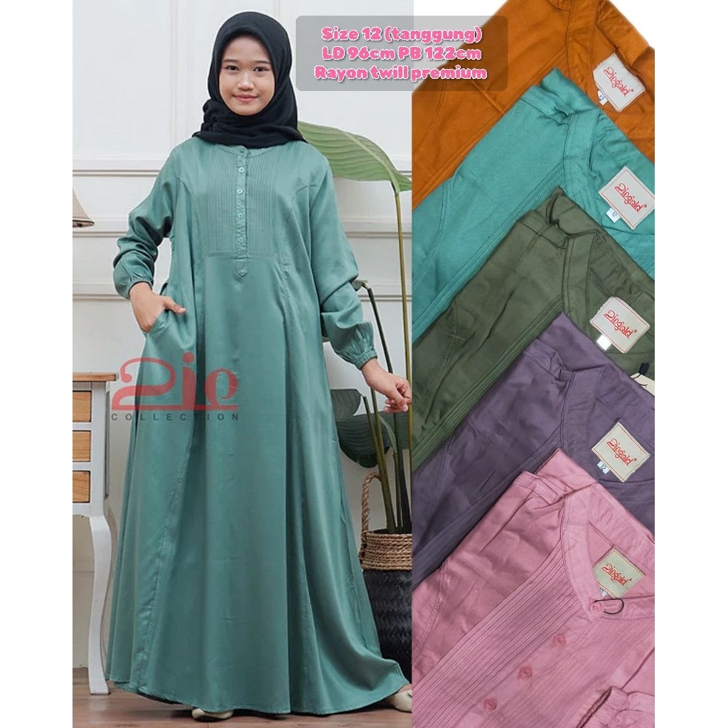 Gamis ZIE ORI SERIES KIDS | gamis polos rayon twil | dress gamis muslim anak perempuan| Baju muslim 