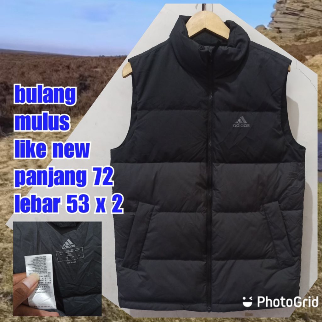 rompi vest gunung outdoor puffer gelembung winter salju bulang bulu angsa Adidas