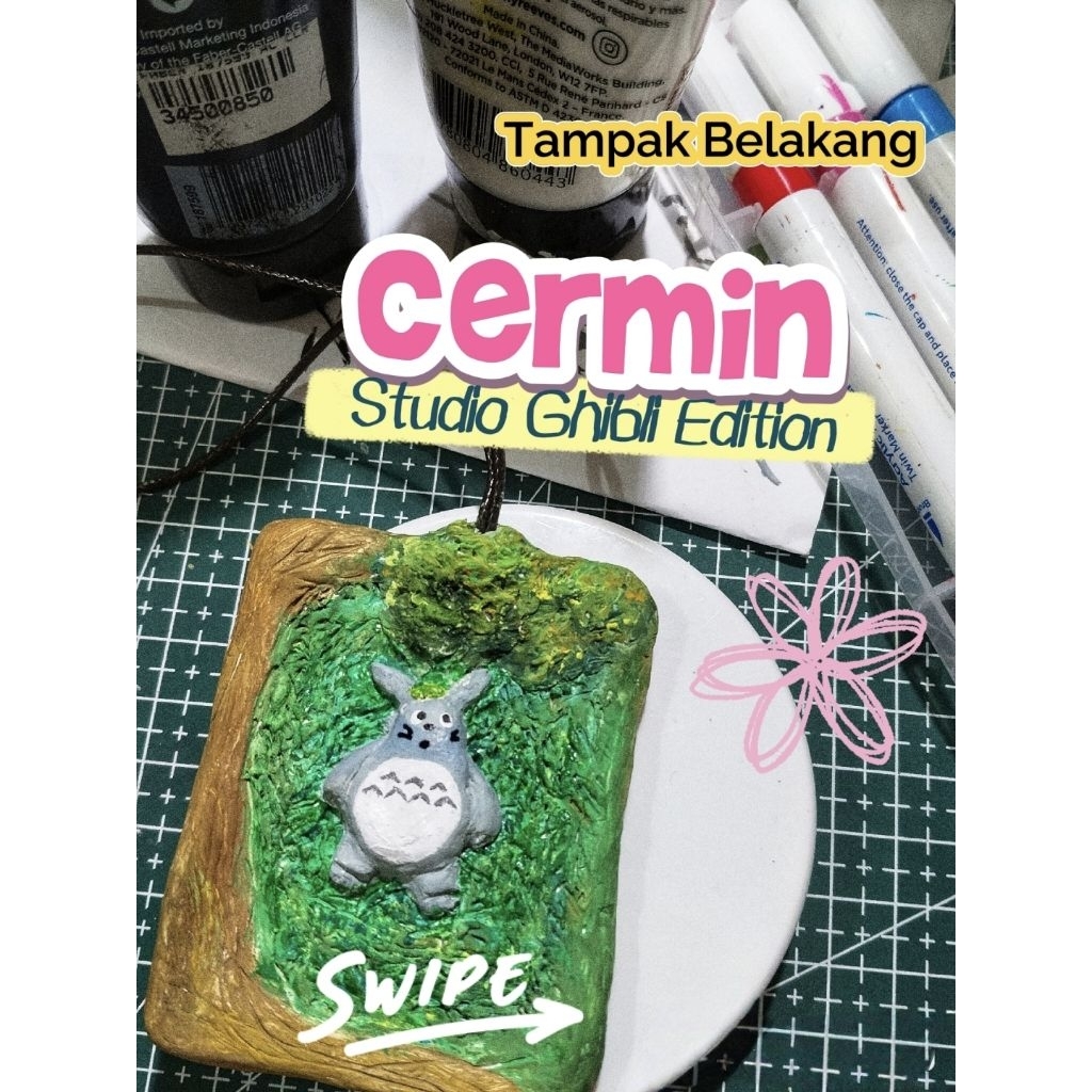 Edisi Studio Ghibli / Cermin Gantungan Tas Aesthetic / Totoro / Handmade