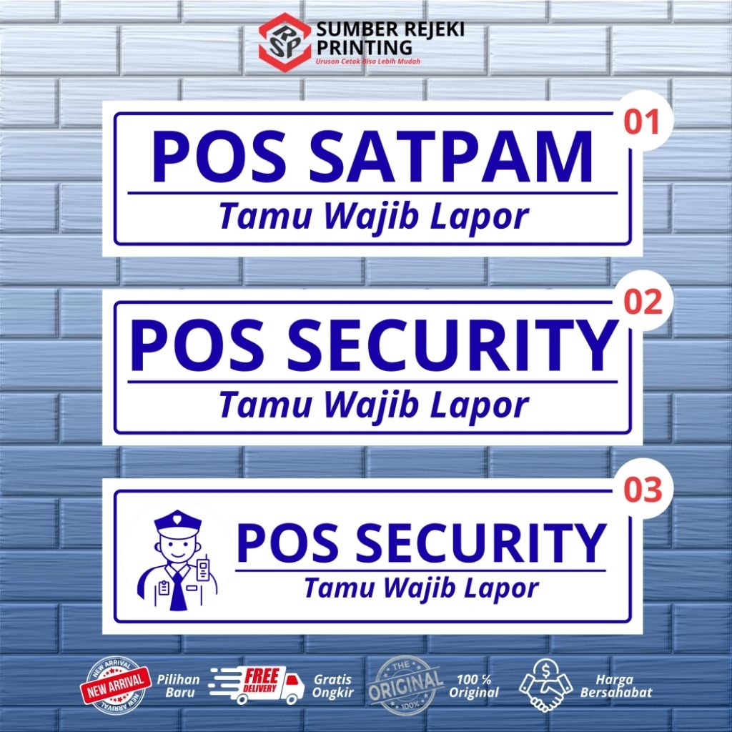 Sign Sticker Pos Jaga / Pos Scurity / Pos Satpam