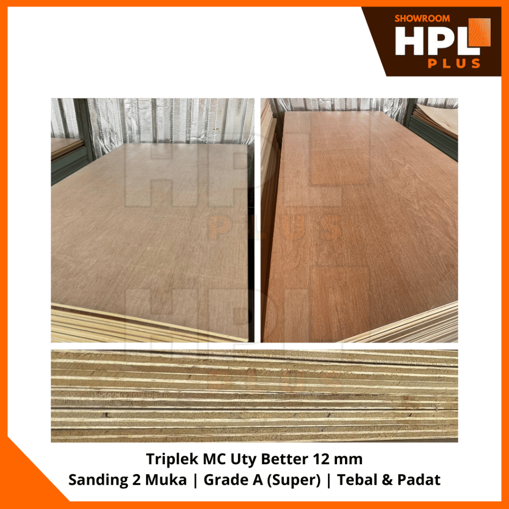 Triplek MC Uty Better 12 mm | Plywood Furniture Kitchen Set Lemari | Premium Sanding 2 Muka | Pengir